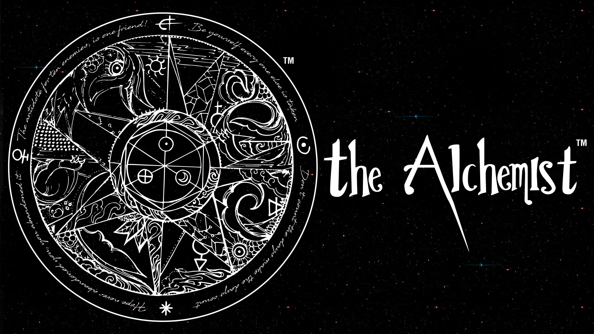 The Alchemist Logo with Name The Alchemist logo with in a black background